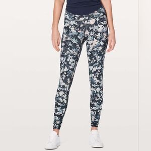 lululemon athletica Floral Pattern Leggings - Blue and White